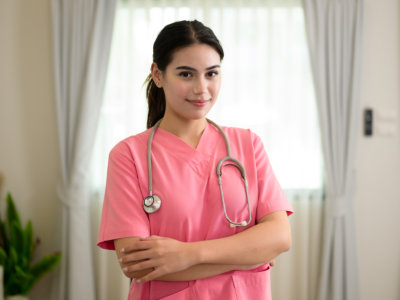 young nurse smiling