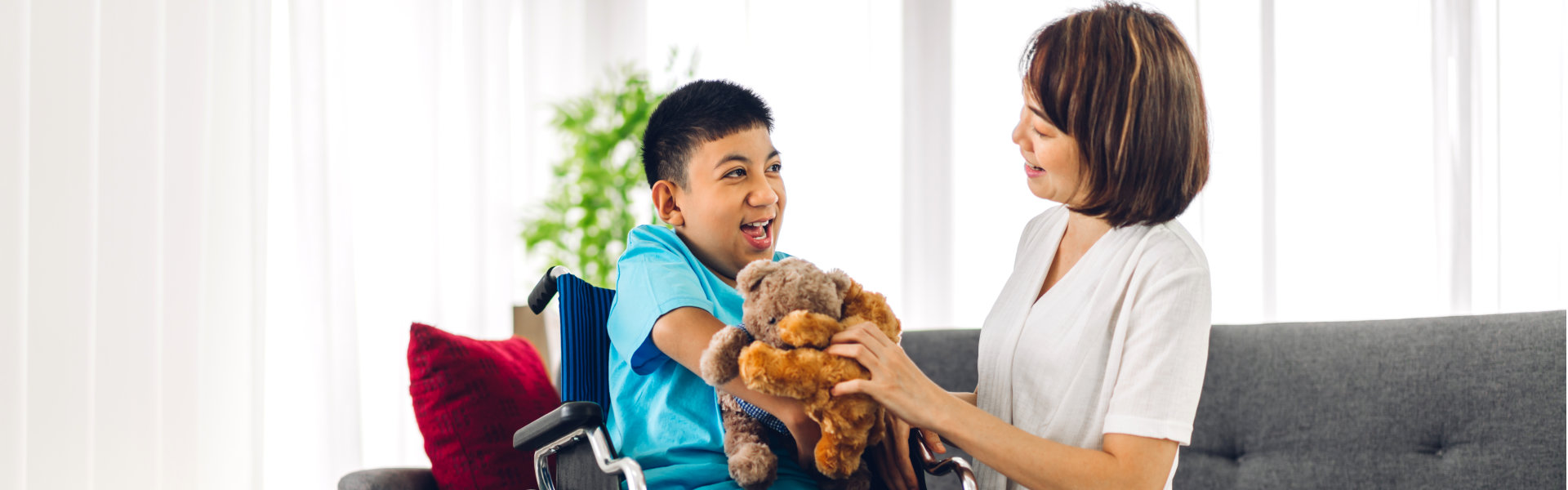 boy with caregiver